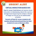 Pearl B. Larsen Elementary School students told to stay home today due to sewage issue