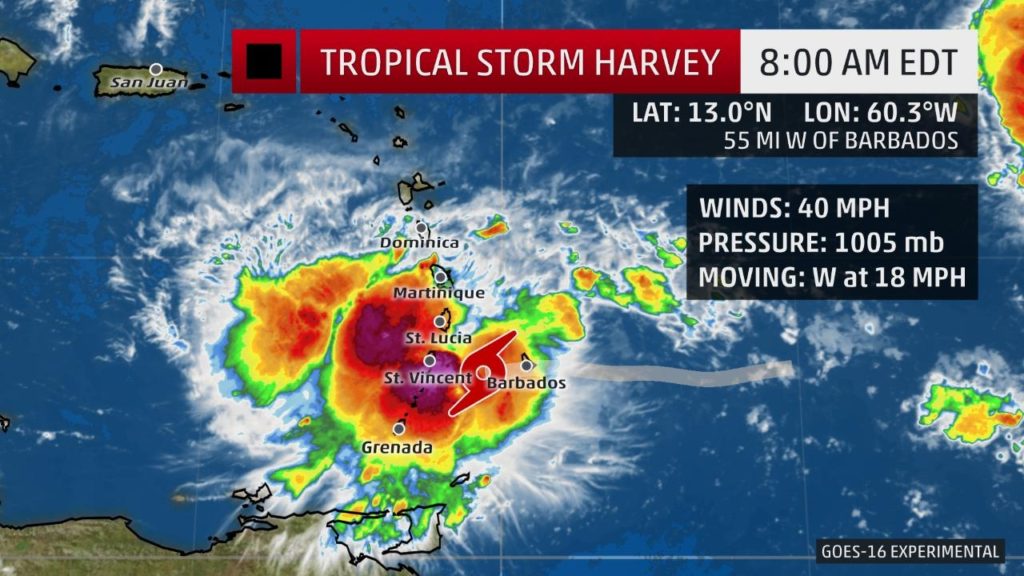 National Hurricane Center Says Tropical Storm Harvey Will Pass Well South of the Territory