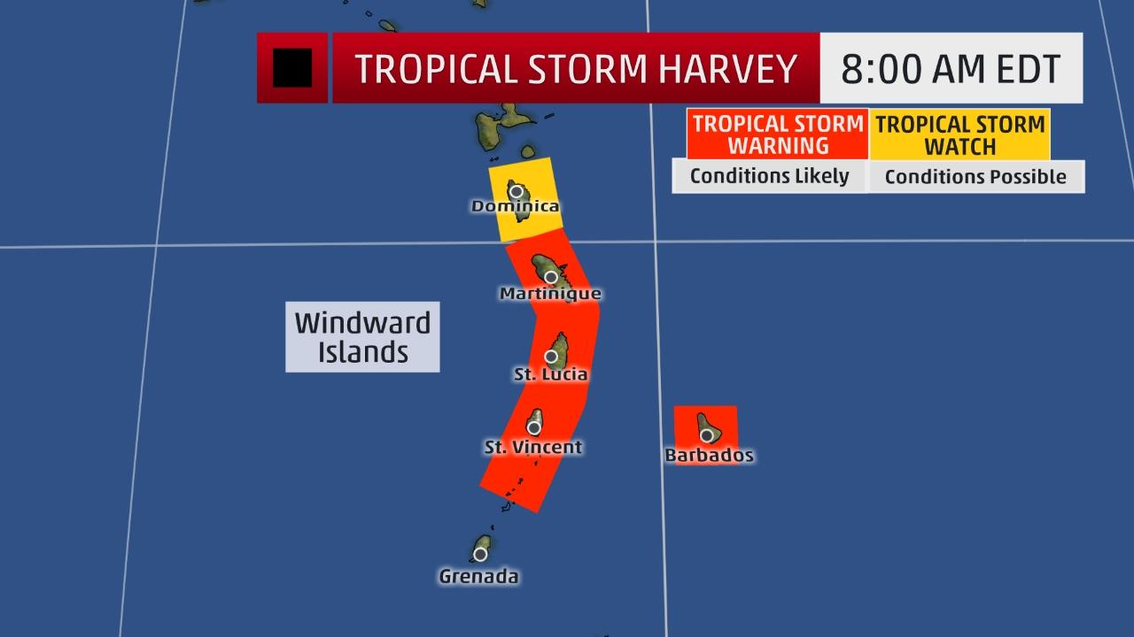 National Hurricane Center Says Tropical Storm Harvey Will Pass Well South of the Territory