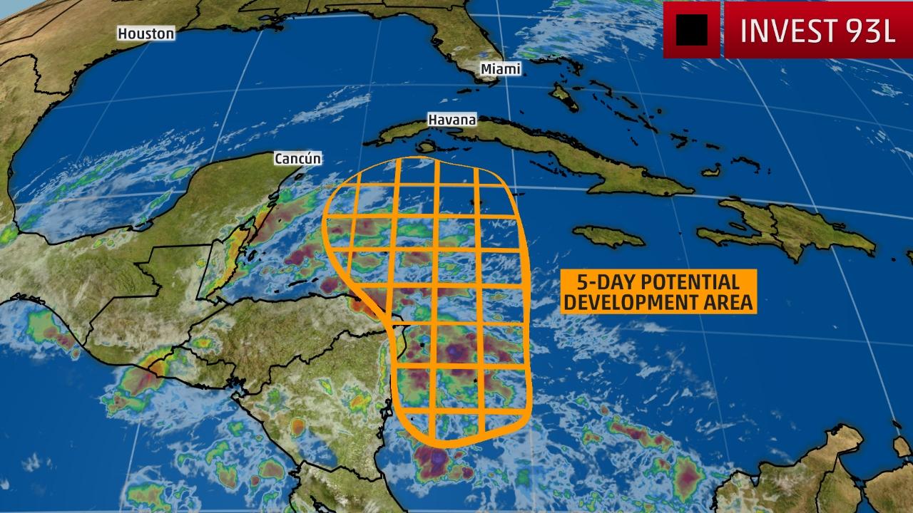 Broad Area Of Low Pressure Now Called 'Wrong Way' Invest 93L And Could Develop Into A Tropical Storm This Week
