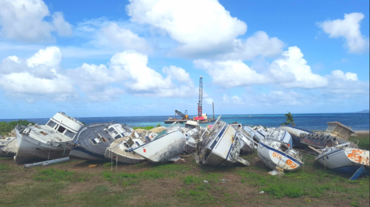 Coast Guard and DPNR Wrap Up Boat Salvage Operations in St. Croix on Monday