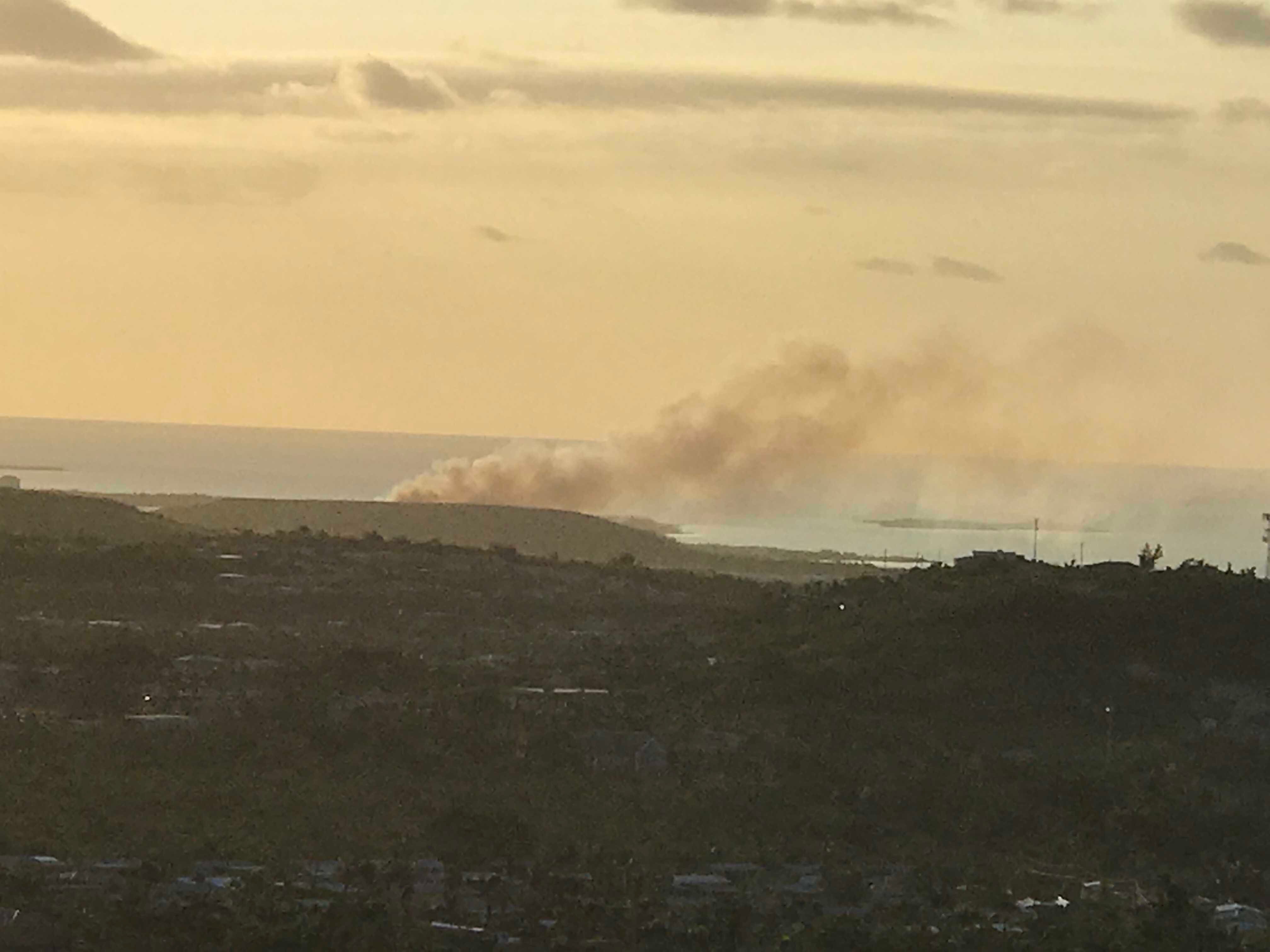 Fire Rages At Anguilla Landfill Near Henry Rohlsen Airport on St. Croix This Morning