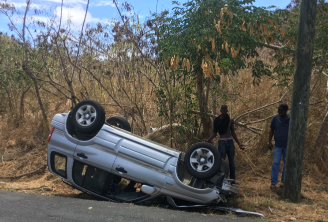 ONE-CAR ACCIDENT: Three Passengers on St. Croix Lucky To Be Alive After Deer Appears in Road