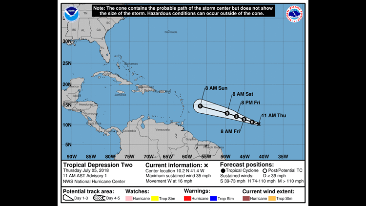 Tropical Storm Beryl Forms In Atlantic, Should Bring Heavy Rains, Winds on Monday