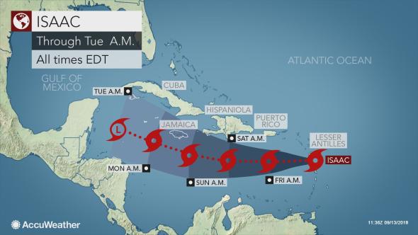 Tropical Storm Isaac Will Strengthen Into Hurricane Again Before Threatening Jamaica