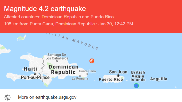 'Light Magnitude' Earthquake Strikes Off Coast of Dominican Republic