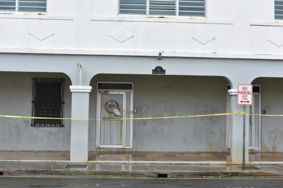 4 Buildings Soiled With Motor Oil By Vandal In Frederiksted Town: VIPD