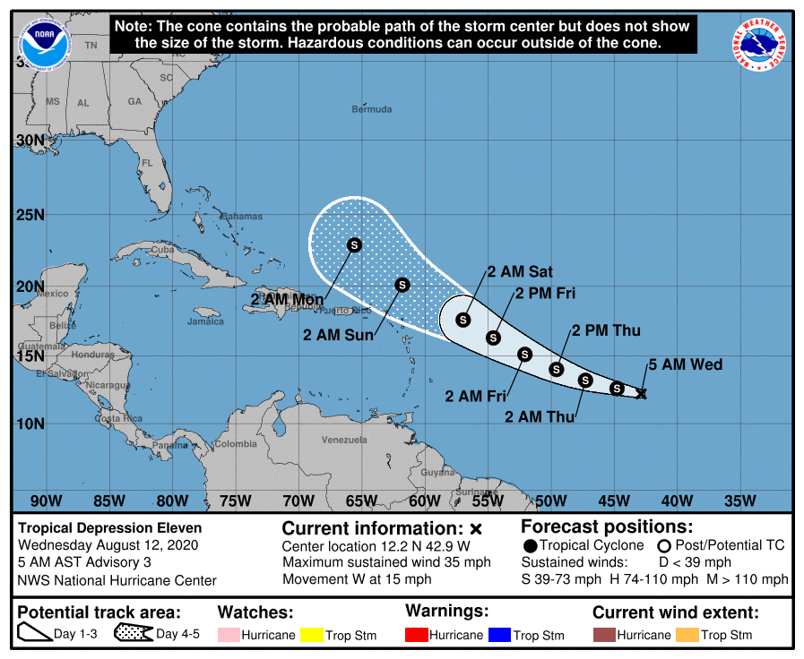 Tropical Storm Josephine Tracking North of The U.S. Virgin Islands ... So Far