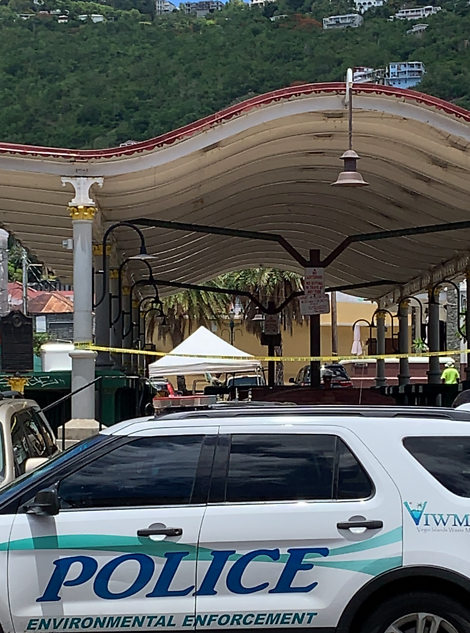 Market Square On St. Thomas Closed To The Public Due To COVID-19 Today