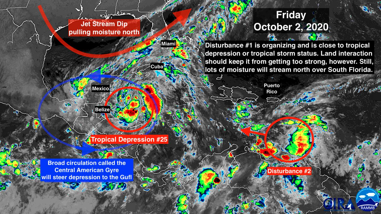 Tropical Depression 25 Forms In Caribbean, Could Become Tropical Storm Gamma
