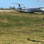 American Eagle Flight Overruns The Runway At Freeport, Grand Bahama