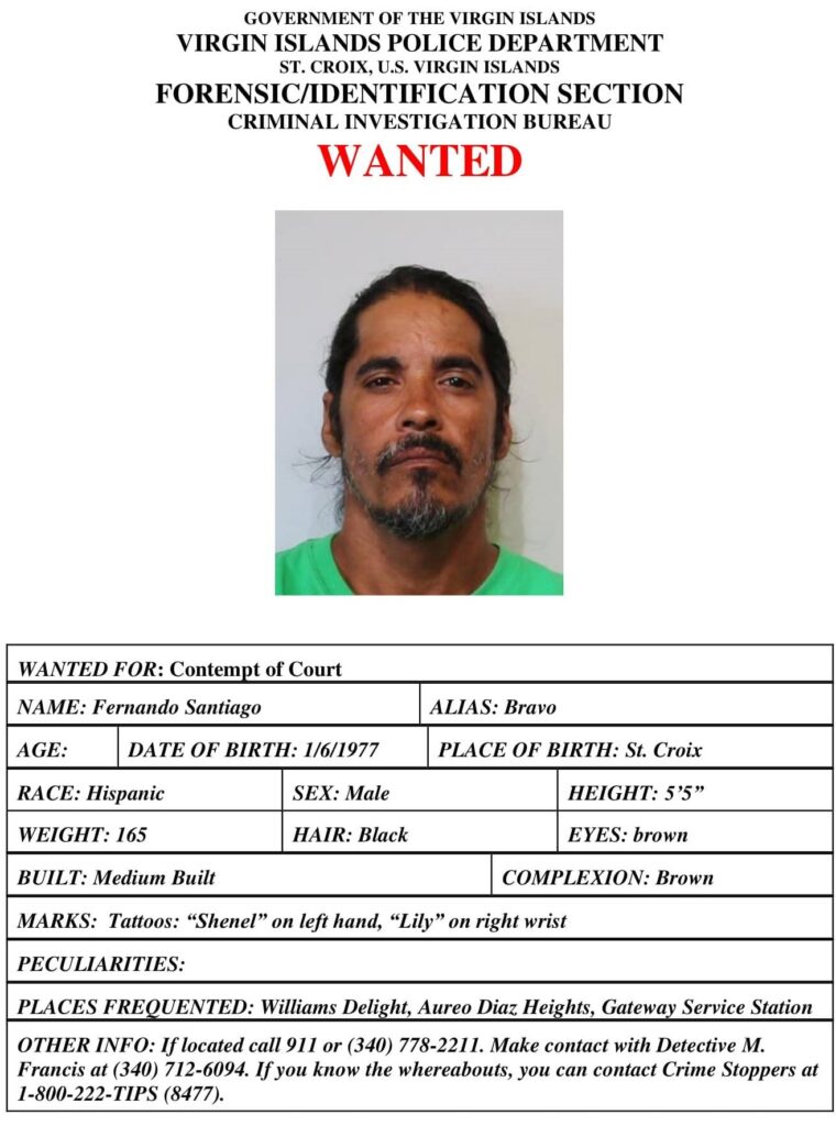 Police Need Your Help To Find Fernando 'Bravo' Santiago Wanted For Contempt of Court: VIPD