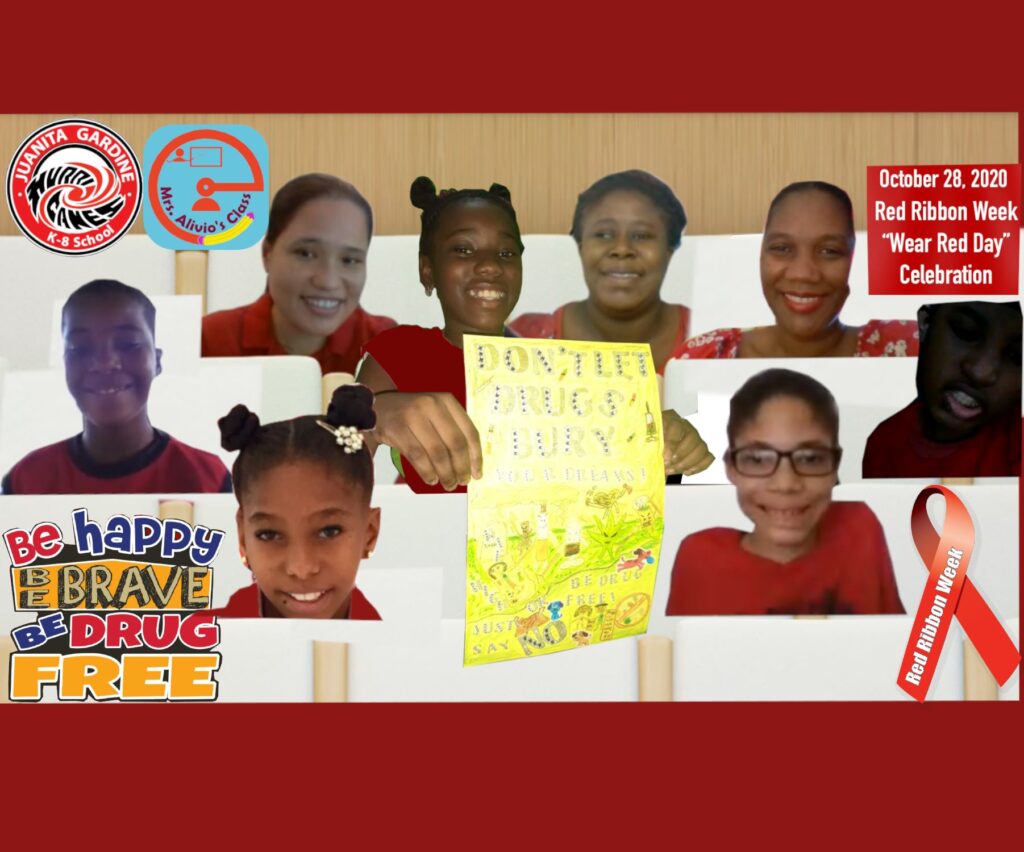 Students, Teachers Wear Red In October To Show Support For A Drug-Free USVI
