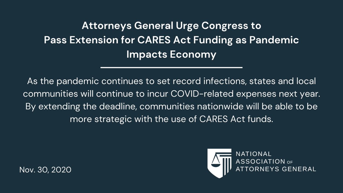 AG GEORGE: 43 States, 5 Territories and D.C. Attorneys General Support Extension of CARES Act
