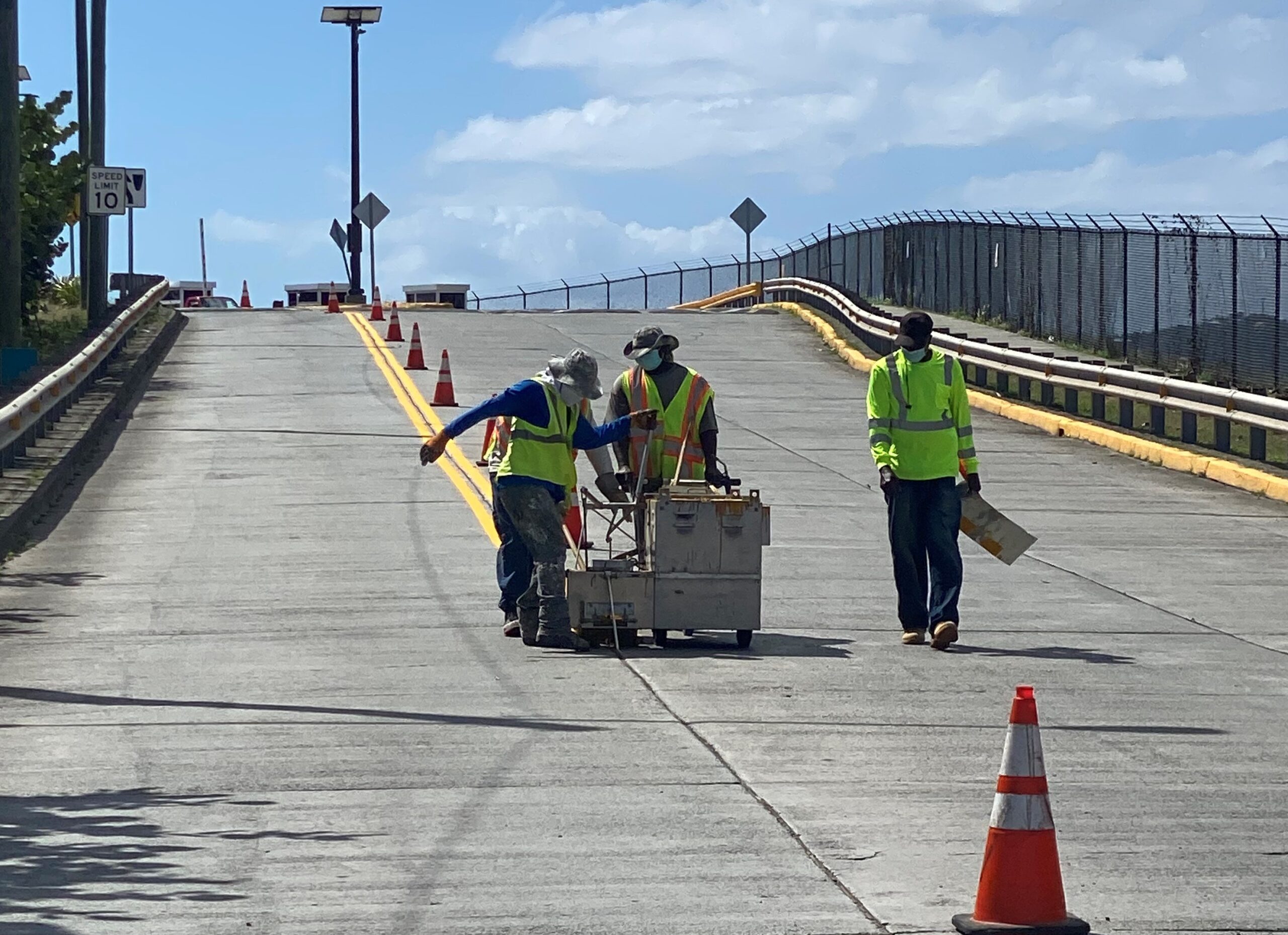 Road Striping Work Continues On Airport Road In St. Thomas, DPW Says