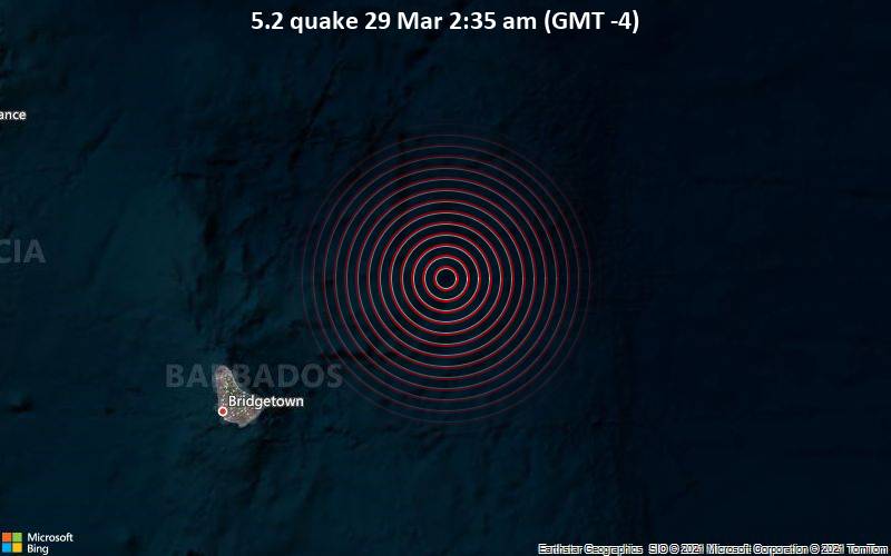 5.5 Magnitude Earthquake Rattles Barbados, St. Lucia And Antigua Today
