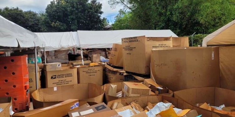 USPS Mail For The USVI Being Stored Outside In Boxes Exposed To Elements