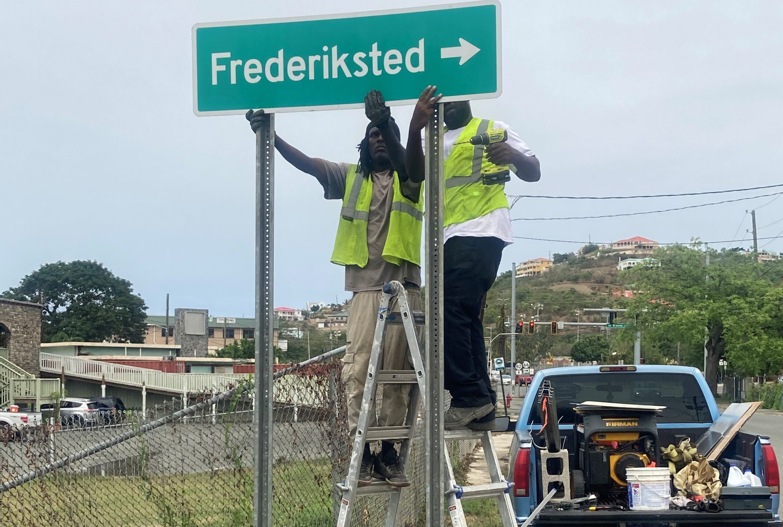 DPW Contractor Continues To Replace Signs Destroyed By Hurricanes