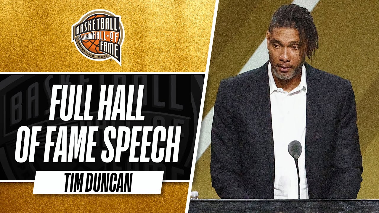 Duncan Talks The Talk At Hall of Fame After Walking The Walk In Vaunted Career