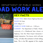 Westbound Lanes Of Melvin Evans Highway Closed This Week: DPW