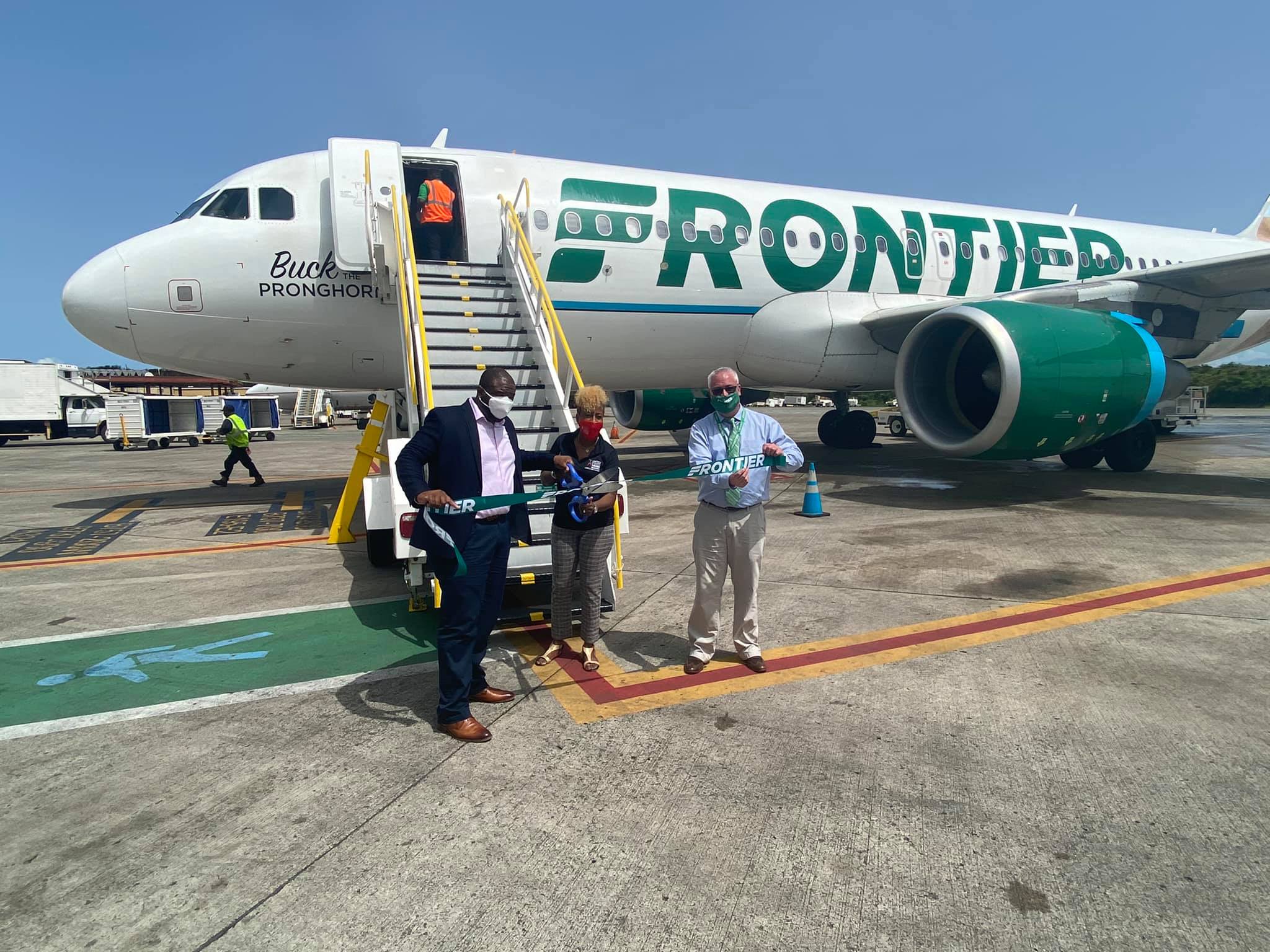 VIPA Welcomes Frontier Airlines As It Lands At St. Thomas Airport Saturday