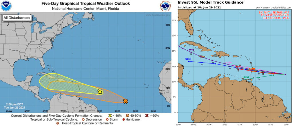 Early Storm Modeling Shows 2 Waves Passing South of U.S. Virgin Islands