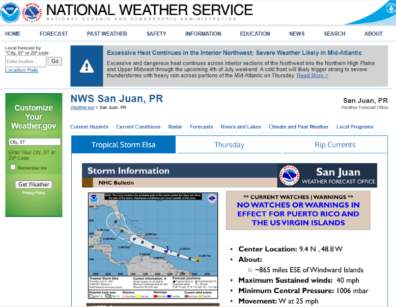 Tropical Storm Elsa Expected To Drop Rain On Drought-Stricken U.S. Virgin Islands