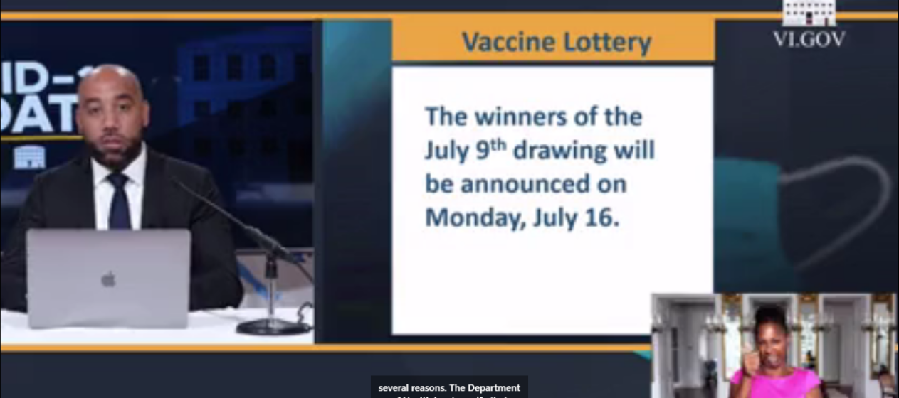 Bryan Says First Winners Of 'Vax To Win USVI' Lottery To Be Announced July 16