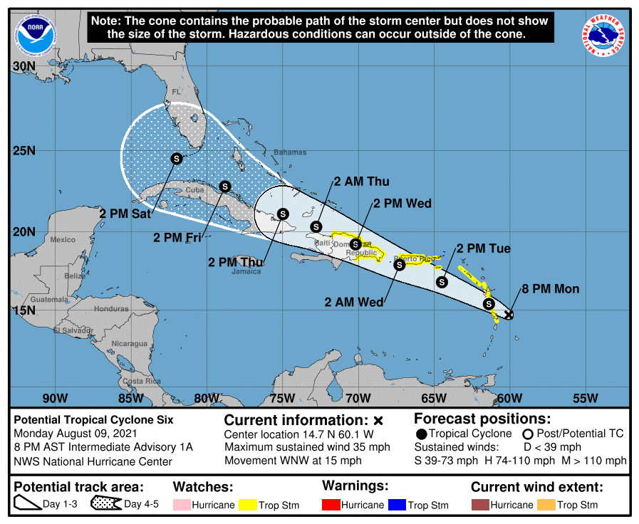 Tropical Storm Watches Issued For USVI And Puerto Rico ... Because Of 'Fred'