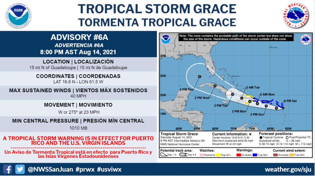 U.S. Virgin Islands Braces For Impact Of Tropical Storm Grace Tomorrow