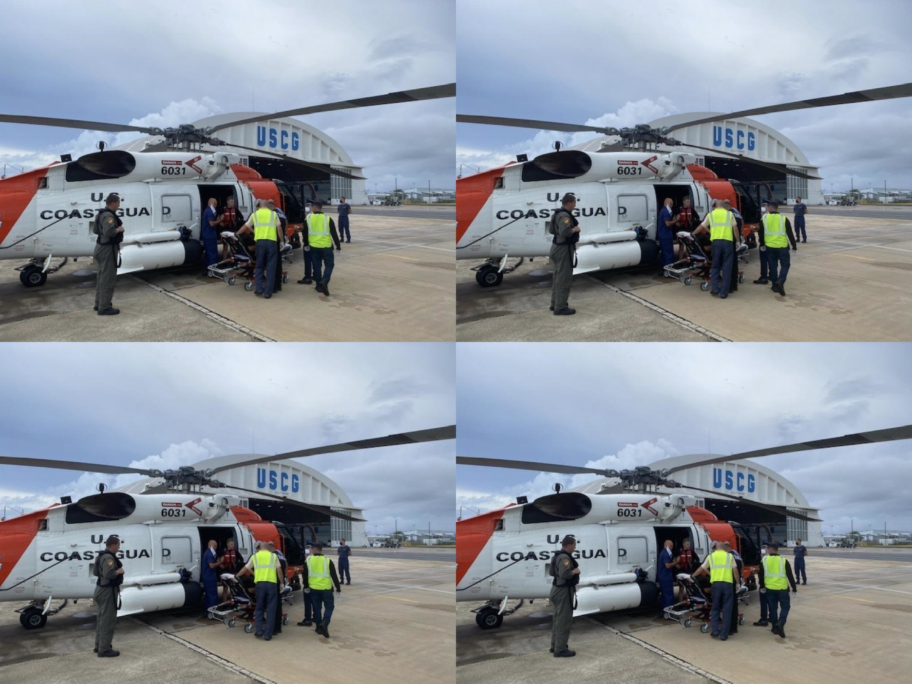Coast Guard Helicopter Swoops Down To Rescue Female Swimmer Off Aguadilla
