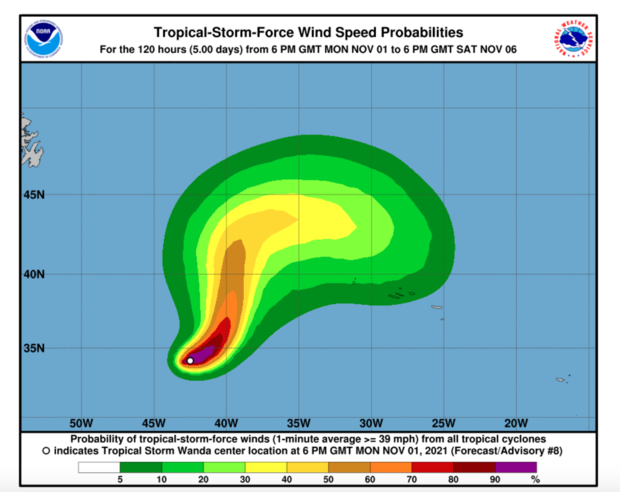 Tropical Storm Wanda Forms In The North-Central Atlantic