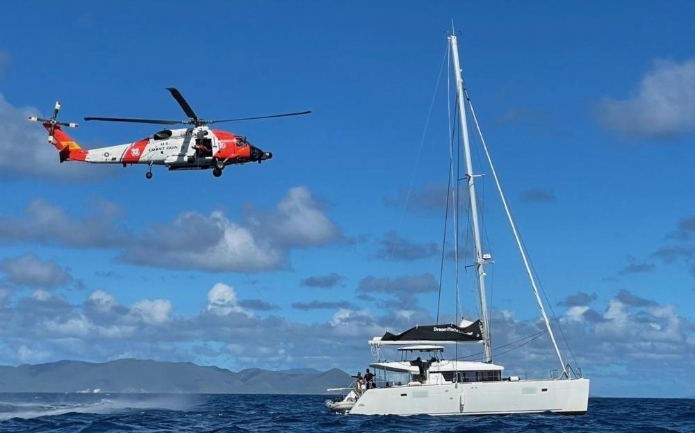 Coast Guard Helicopter Rescues Man With Head Injury Off Sailboat Near St. Thomas