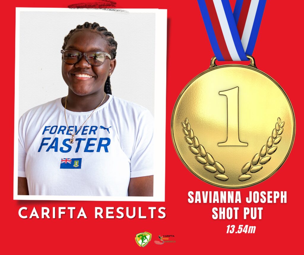 BVI Youngster Shot Puts Her Way To Gold At 49th Annual CARIFTA Games In Jamaica