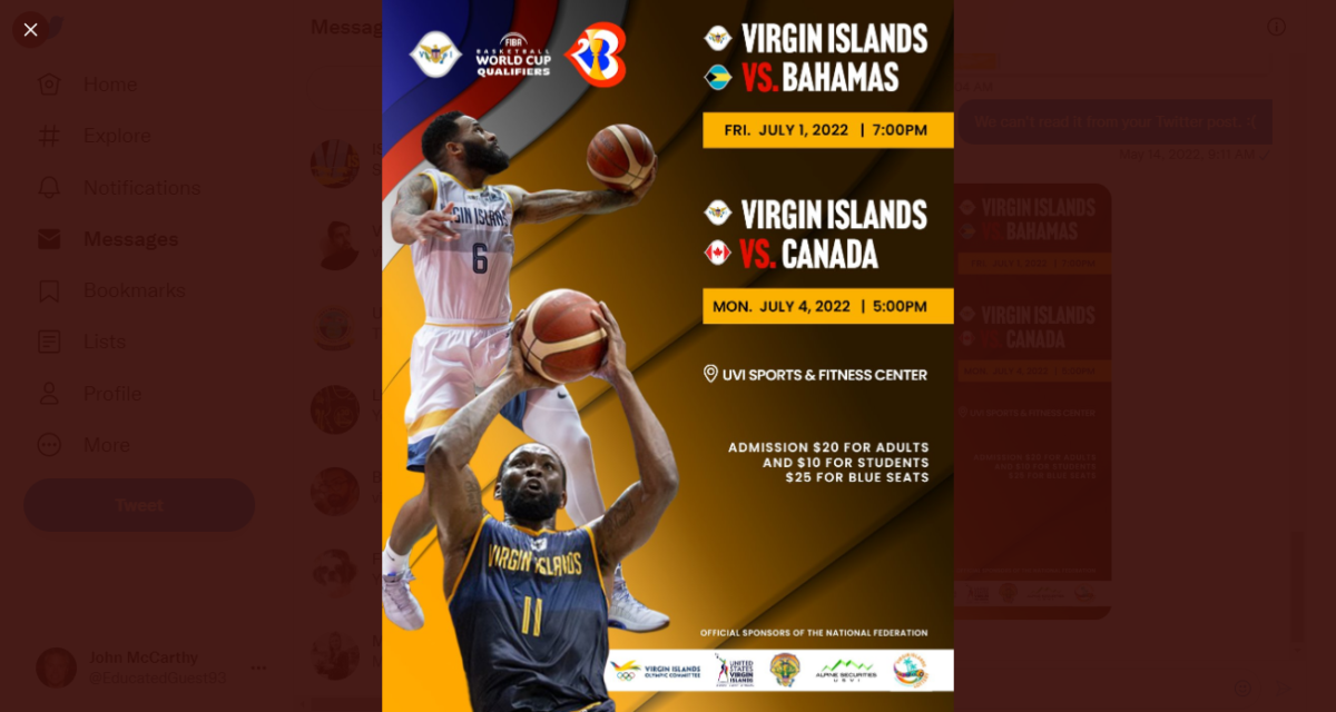 Virgin Islands Basketball Team To Square Off Against NBA Players