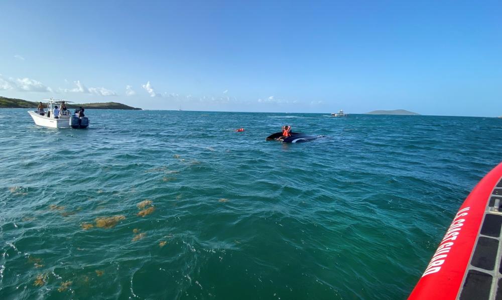 Coast Guard Rescues 3 Men, 2 Women After Boat Capsizes Near Green Cay Marina