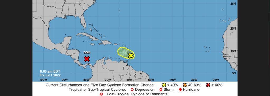 NHC Monitors Tropical Wave Expected To Reach Windward Islands Today