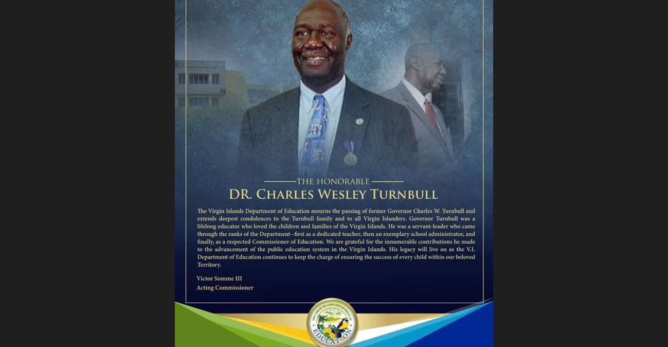 Virgin Islands Board of Education Extends Condolences On Death of Charles W. Turnbull
