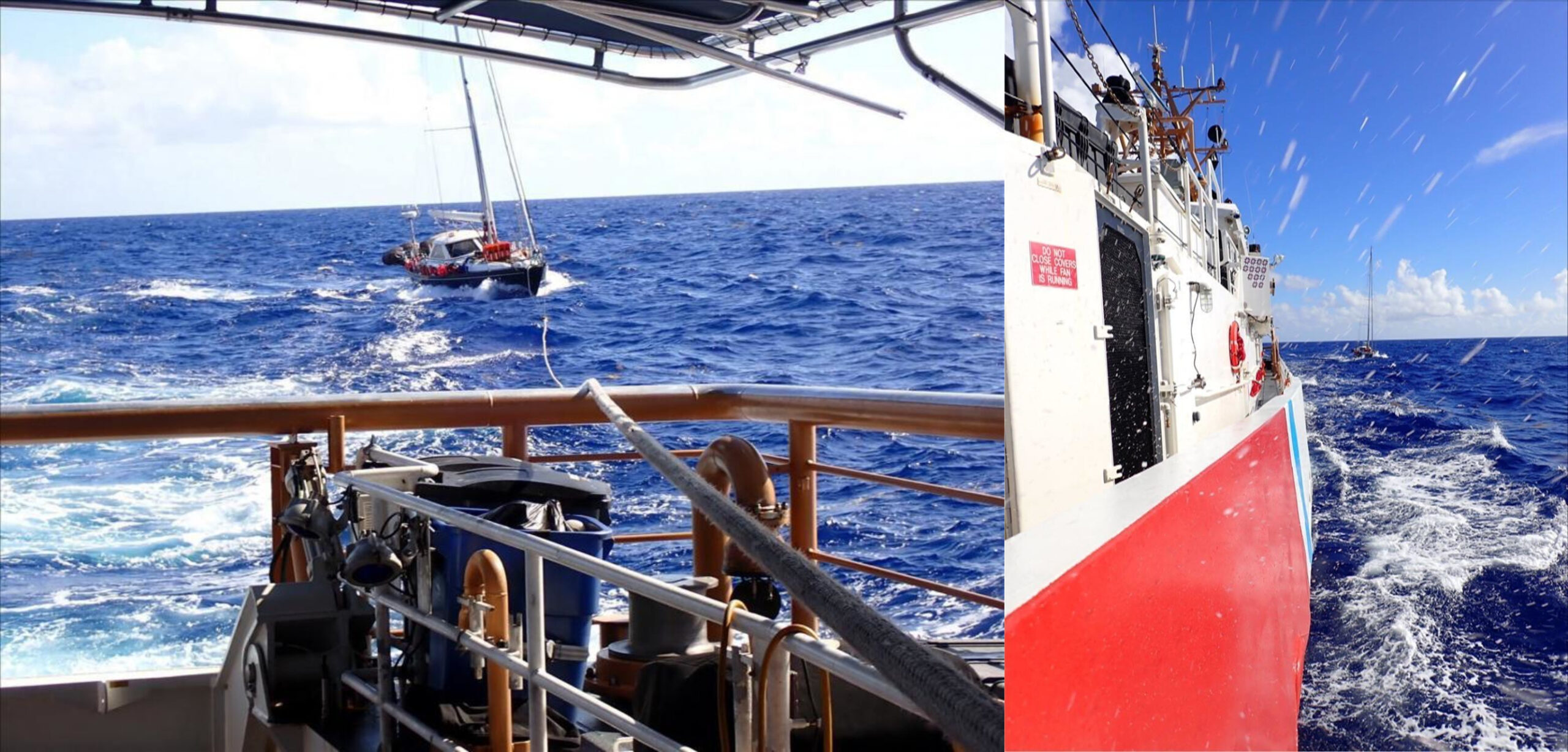 Coast Guard Crews Rescue 3 U.S. Mariners From Distressed Sailing Vessel In Atlantic Ocean