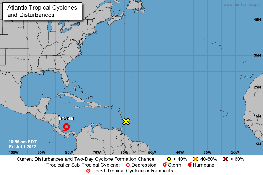 NHC Monitors Tropical Wave Expected To Reach Windward Islands Today