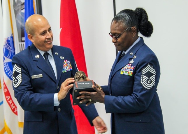Rodriguez Promoted As The First Female Chief Master Sergeant Within The 285th Civil Engineering Squadron