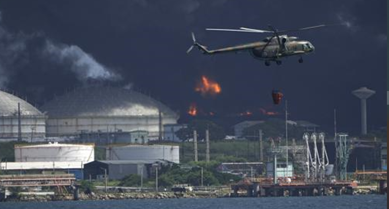 Fire at Cuba Oil Facility Spreads as 3rd Tank Ignites
