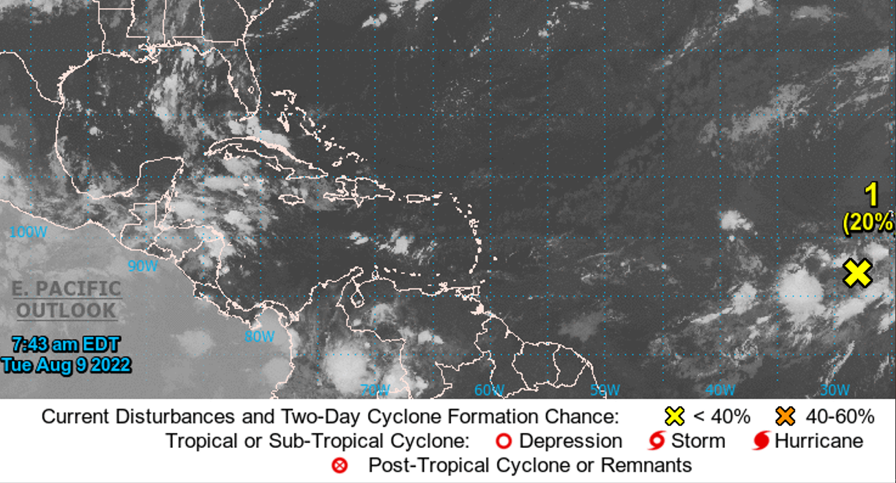 Dry Air, Saharan Dust Shutting Down Tropical Wave's Chances of Blossoming