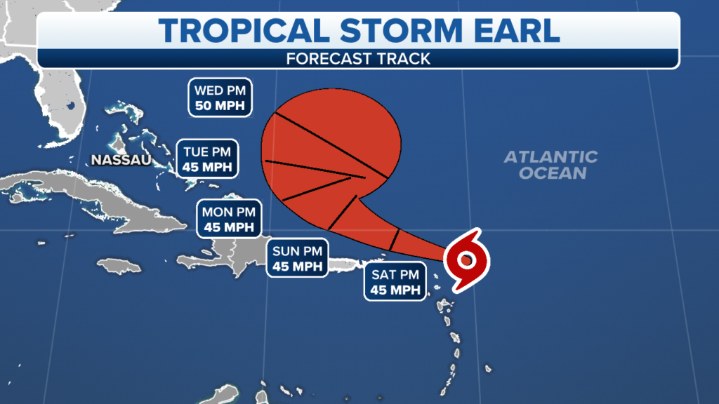 Tropical Storm Earl Forms In The Atlantic Ocean