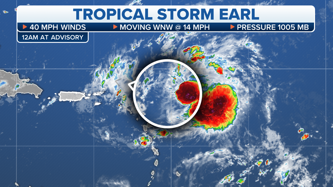 Tropical Storm Earl Forms In The Atlantic Ocean