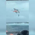 Stranded Fisherman Clinging To Rock Saved By Coast Guard During Tropical Storm Earl Off Dog Island