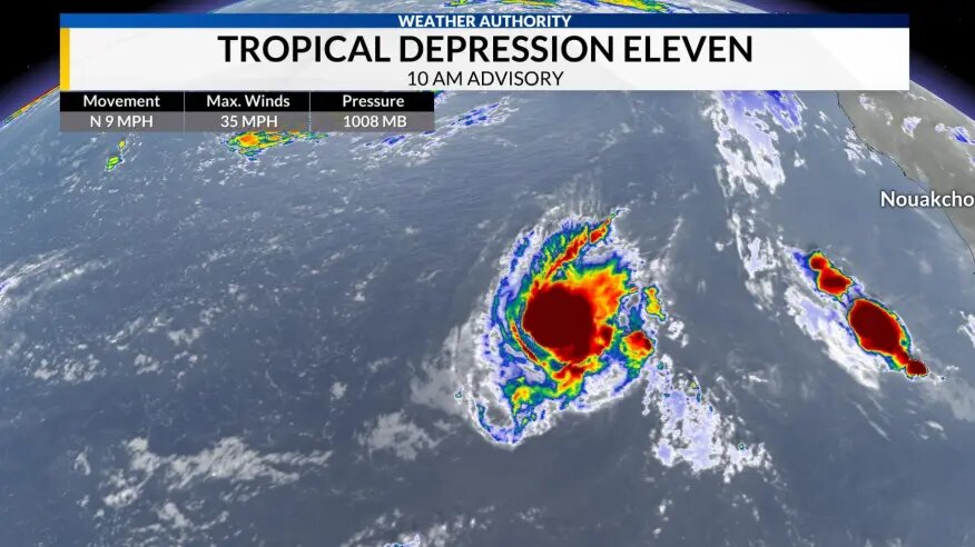 'Heavy Rains' Forecast For This Weekend; Tropical Depression Eleven Forms In Atlantic