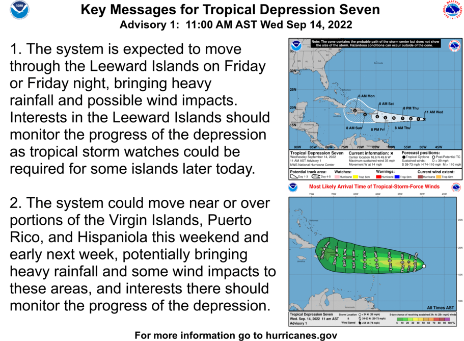 Tropical Depression Seven Expected To Bring Rain To USVI On Saturday Afternoon
