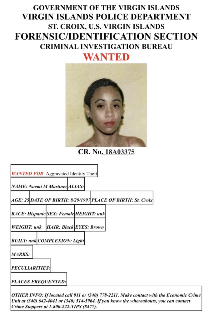 Help Police Find Noemi Martinez Wanted For Identity Theft On St. Croix