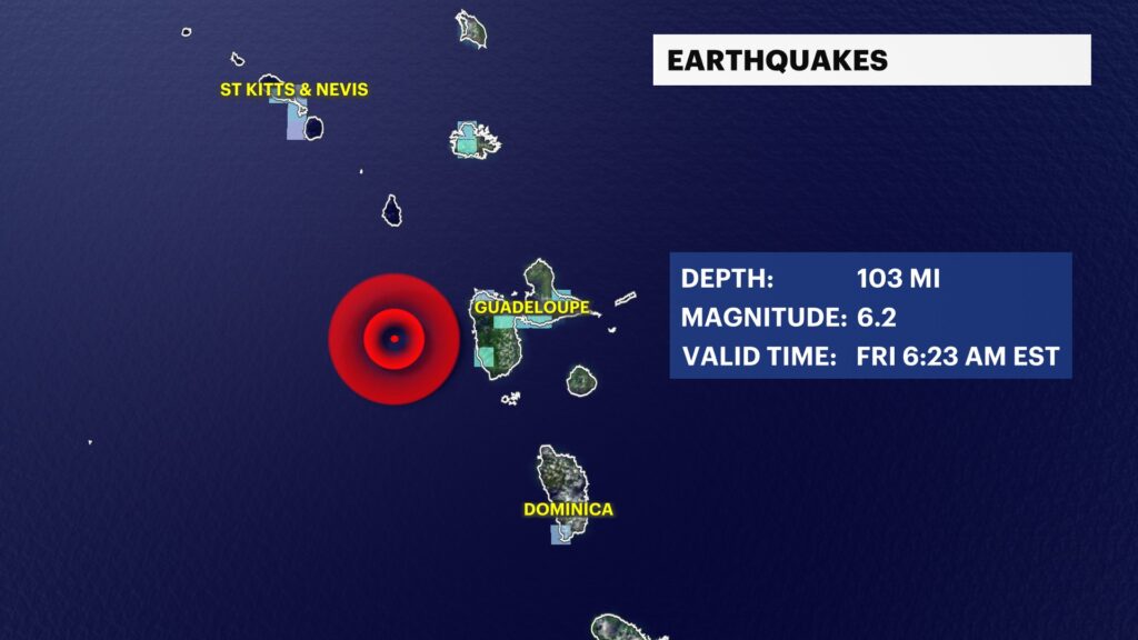 Magnitude 6.2 Quake Strikes Near Guadeloupe; No Damage Reported